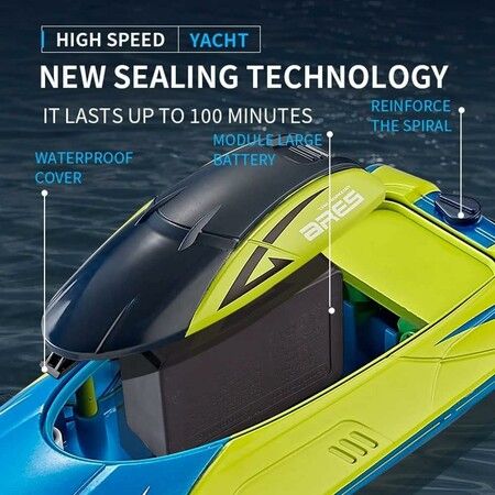 RC Boat, Remote Control Boat For Pools And Lakes, 2.4GHz Racing RC Boats For Adults And Kids