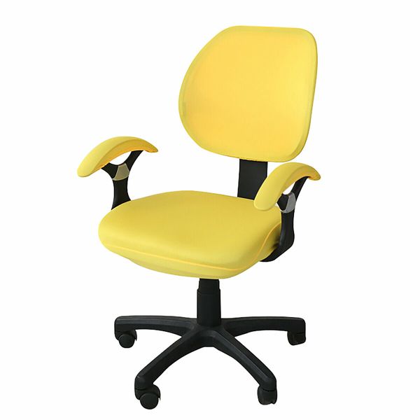 Elastic Office Chair Cover Computer Rotating Chair Protector Stretch Armchair Seat Slipcover Decoration Yellow