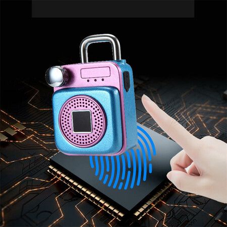 Mini Backpack Shape bluetooth Speaker Smart Lock USB Charging APP/Fingerprint Unlock PadlockBlack