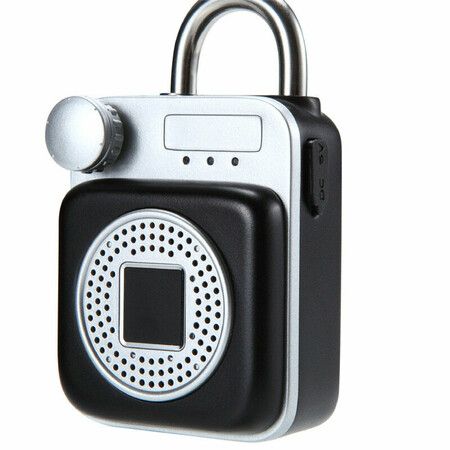 Mini Backpack Shape bluetooth Speaker Smart Lock USB Charging APP/Fingerprint Unlock PadlockBlack