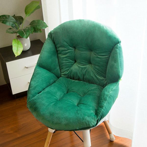 Simple Soft Seat Chair Cushion Plush Shell Shape Back Chair Cushion Pads Waist Lumbar Pillow Lounge Chair Bench Cushions S Green