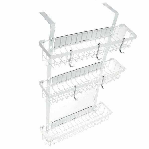 HONGPAI Refrigerator Rack Kitchen Bar Organizer Side Shelf Sidewall Holder HouseholdWhite