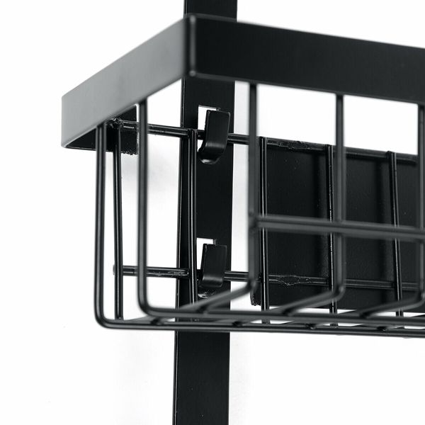 HONGPAI Refrigerator Rack Kitchen Bar Organizer Side Shelf Sidewall Holder HouseholdBlack