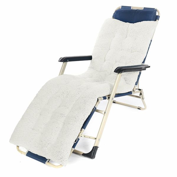 Winter Recliner Cushion Chair Rocking Chair Seat Mat Tatami Mat Non-Slip Cushion Sofa Office Chair Thicken CushionWater Blue