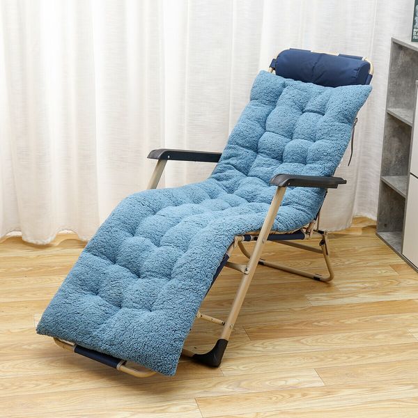 Winter Recliner Cushion Chair Rocking Chair Seat Mat Tatami Mat Non-Slip Cushion Sofa Office Chair Thicken CushionWater Blue