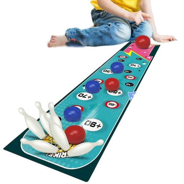 Bowling Tabletop Game, Mini Bowling Game Set for Kids | Desktop Shuffleboard Bowling and Curling Game Kit Portable Family Board Game for Kids and Adults