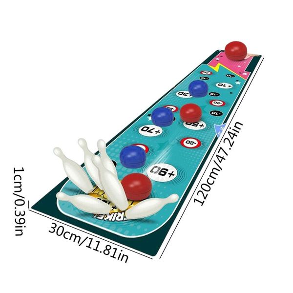 Bowling Tabletop Game, Mini Bowling Game Set for Kids | Desktop Shuffleboard Bowling and Curling Game Kit Portable Family Board Game for Kids and Adults