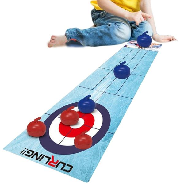 Curling Tabletop Game,Mini Curling Game Set for Kids | Desktop Shuffleboard Bowling and Curling Game Kit Portable Family Board Game for Kids and Adults