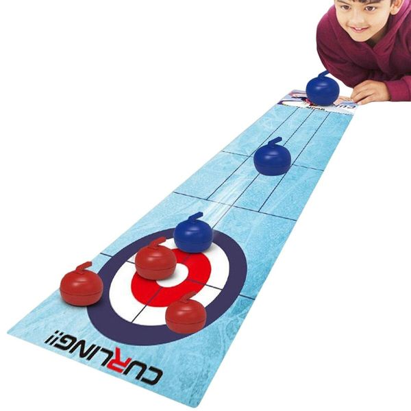 Curling Tabletop Game,Mini Curling Game Set for Kids | Desktop Shuffleboard Bowling and Curling Game Kit Portable Family Board Game for Kids and Adults