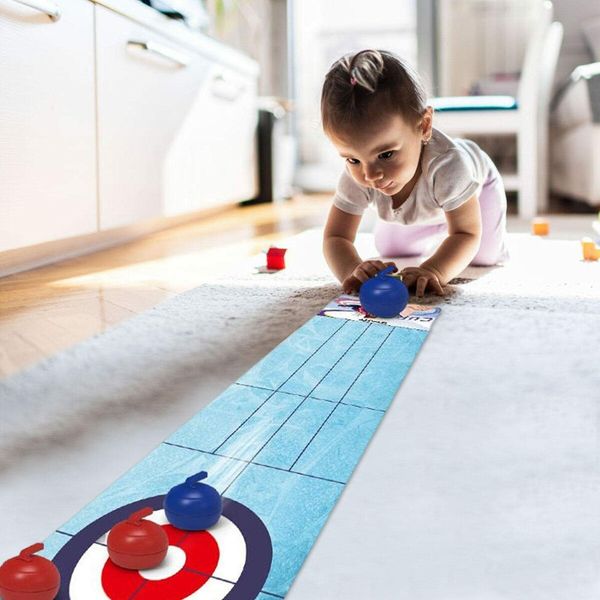 Curling Tabletop Game,Mini Curling Game Set for Kids | Desktop Shuffleboard Bowling and Curling Game Kit Portable Family Board Game for Kids and Adults