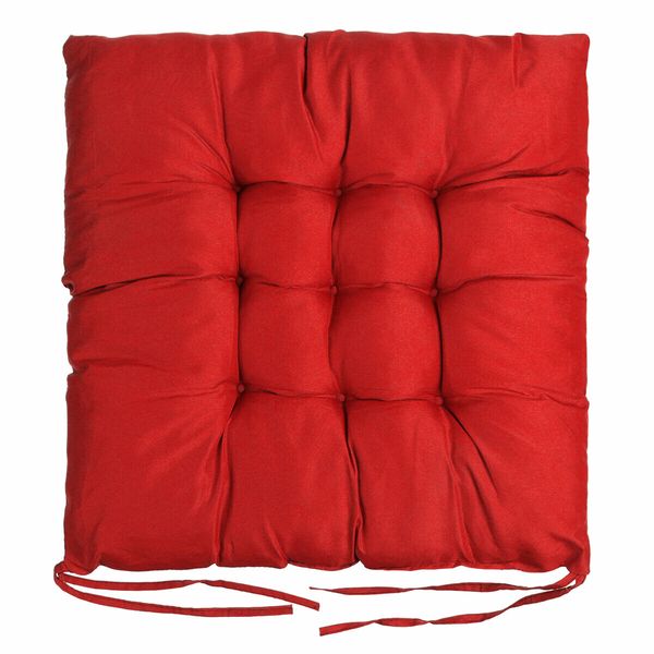 40*40cm Seat Cushion Soft Thick Buttocks Chair Pad Square Cotton Seat Mat Garden Home Office Furniture DecorationWine Red