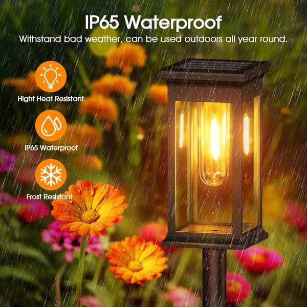 Solar Pathway Lights Outdoor,Upgraded Solar Outdoor Lights,Bright Solar Garden Lights Outdoor Waterproof,Auto On/Off Outdoor Solar Lights for Yard Landscape Path Lawn Patio Walkway (8 Pack)