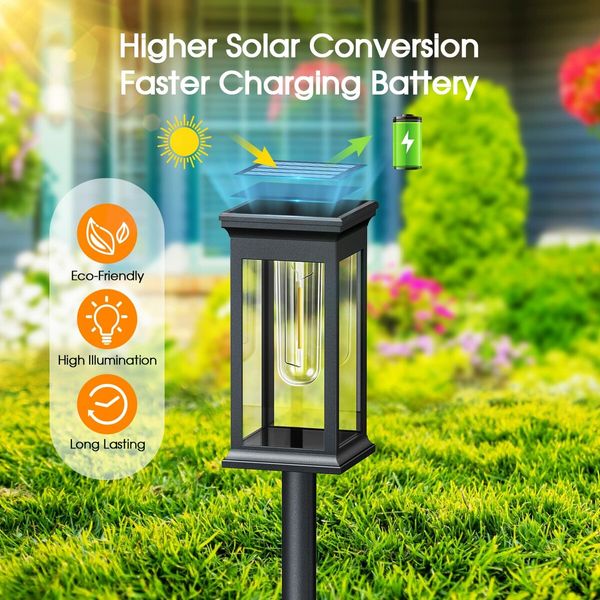 Solar Pathway Lights Outdoor,Upgraded Solar Outdoor Lights,Bright Solar Garden Lights Outdoor Waterproof,Auto On/Off Outdoor Solar Lights for Yard Landscape Path Lawn Patio Walkway (8 Pack)