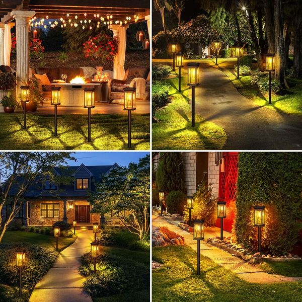 Solar Pathway Lights Outdoor,Upgraded Solar Outdoor Lights,Bright Solar Garden Lights Outdoor Waterproof,Auto On/Off Outdoor Solar Lights for Yard Landscape Path Lawn Patio Walkway (8 Pack)