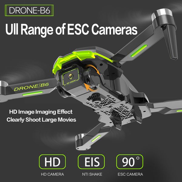 2024 Newest B6 Drone Brushless Motor Dual 6K Professional Aerial Photography WIFI FPV Obstacle Avoidance Four-Axis Rc Quadcopter