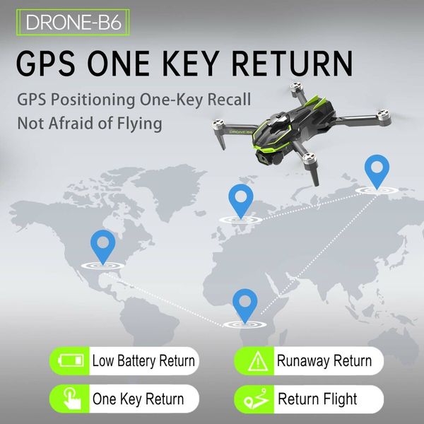 2024 Newest B6 Drone Brushless Motor Dual 6K Professional Aerial Photography WIFI FPV Obstacle Avoidance Four-Axis Rc Quadcopter