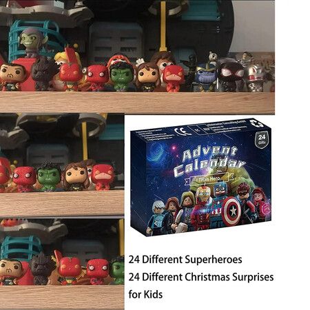 2023 Advent Calendar for Kids, Christmas Countdown Superhero Miniature Figures Toys 24 Days Xmas Countdown Gifts for Teen Boys and Girls