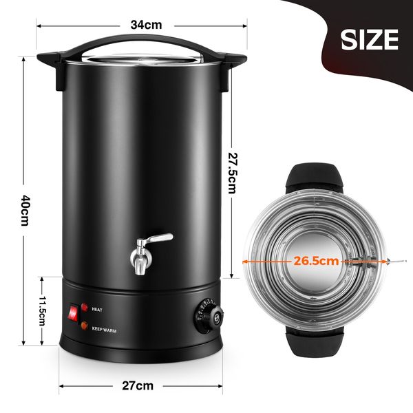 15L Wax Melter Candle Making Large Melting Pot Furnace Electric Soy Soap Maker Machine Quick Pour Spout Temperature Control 1800W Commercial