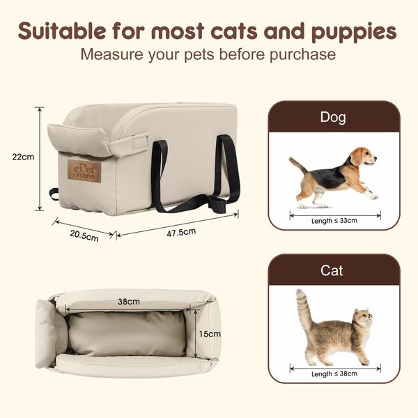 Dog Pet Cat Bed Sofa Car Seat Calming Carrier Chair Doggy Canine Puppy Mattress Couch Bedding Travel Portable Cushion