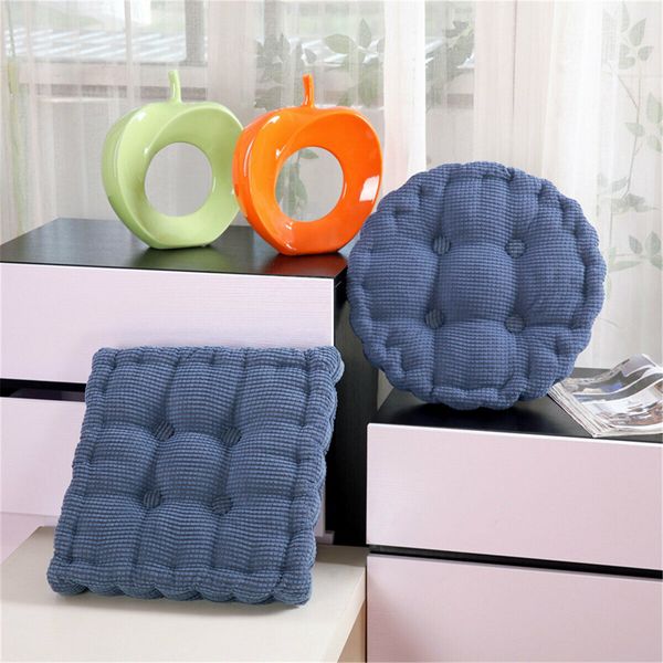 Square Round Seat Cushion Corduroy Indoor Outdoor Home Office Ultra Soft Seat Back Cushion Chair Pad Sofa MatRound ShapeRed