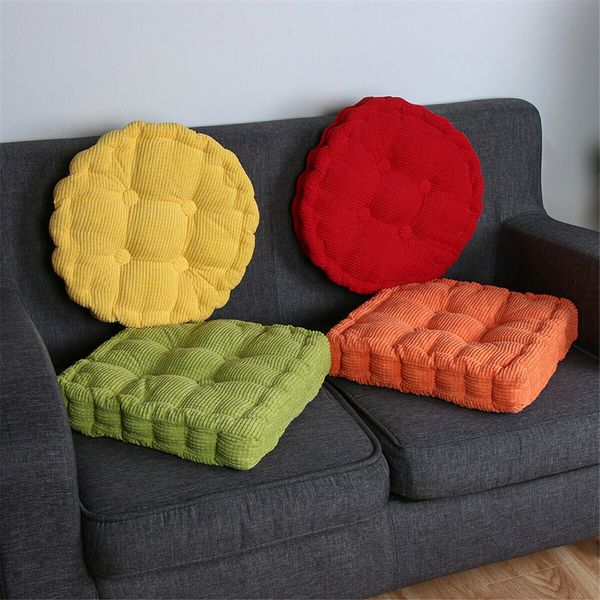 Square Round Seat Cushion Corduroy Indoor Outdoor Home Office Ultra Soft Seat Back Cushion Chair Pad Sofa MatRectangleOrange