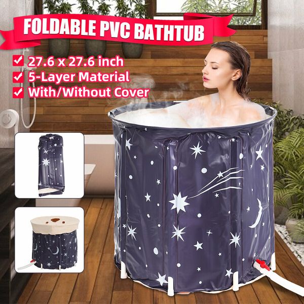 5-Layer Adult Baby Portable Folding Bathtub PVC Material with/without Cover Khan Steaming BucketTypeB