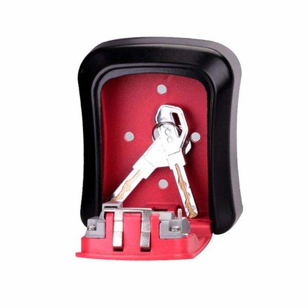 Wall Mounted 4-Digit Combination Lock Key Safe Storage Box Home Gate CofferBlue