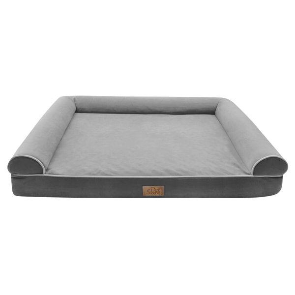 XL Dog Pet Cat Bed Sofa Calming Elevated Puppy Couch Water Resistant Warming Mattress Lounge Bedding Foam Cushion with Bolsters Removable Washable Cover