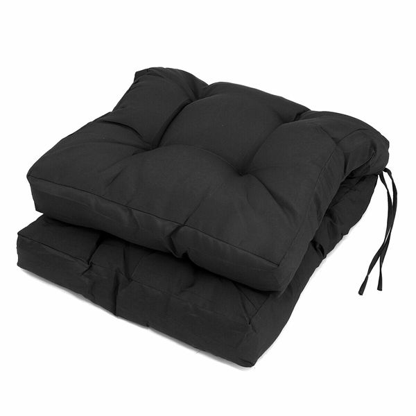 High Back Chair Cushion Waterproof Sofa Recliner Chair Cushion Seat Back Pad Tatami Mat for Office Home Patio Backyard GardenBlack