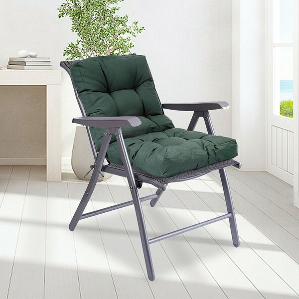 High Back Chair Cushion Waterproof Sofa Recliner Chair Cushion Seat Back Pad Tatami Mat for Office Home Patio Backyard GardenBlack