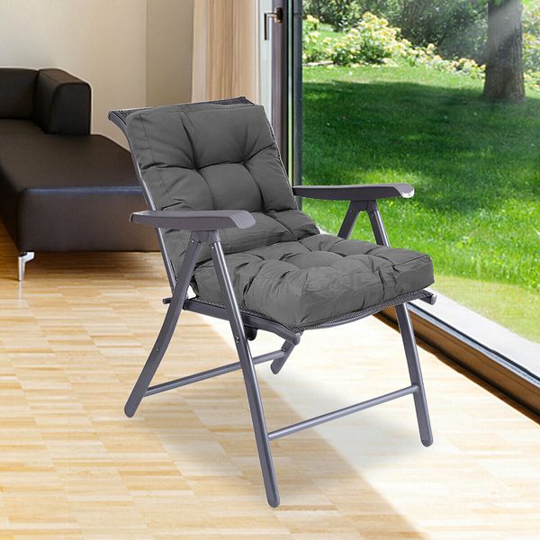 High Back Chair Cushion Waterproof Sofa Recliner Chair Cushion Seat Back Pad Tatami Mat for Office Home Patio Backyard GardenBlack