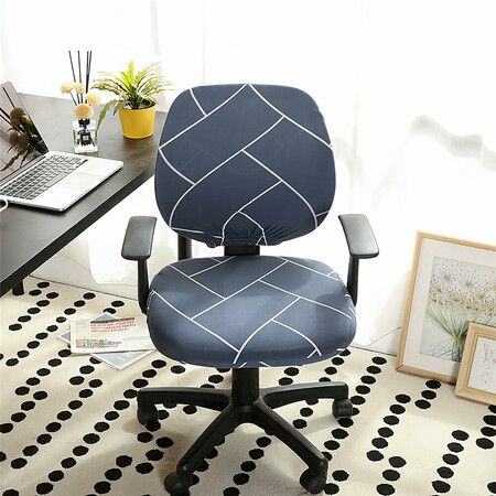 Swivel Seat Cover Elastic Computer Office Chair Cover Washable Removable Arm Chair Cover Home Buisness Office SuppliesC