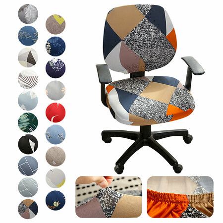 Swivel Seat Cover Elastic Computer Office Chair Cover Washable Removable Arm Chair Cover Home Buisness Office SuppliesC