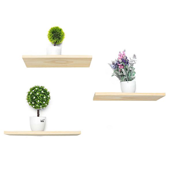 3 PCS Wall Shelf Wooden Rack Plant Show Platform for living RoomLarge