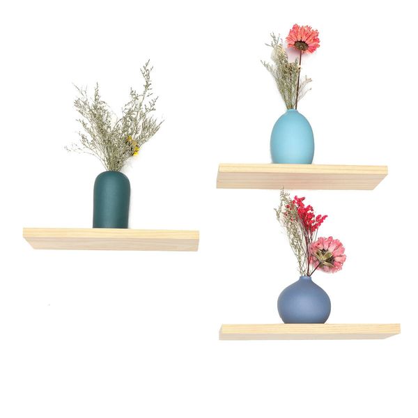 3 PCS Wall Shelf Wooden Rack Plant Show Platform for living RoomLarge