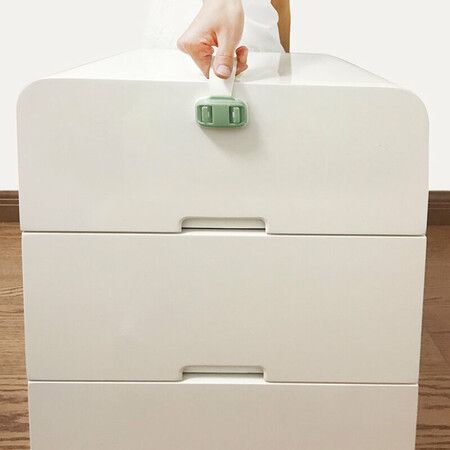 Child Safety Lock Baby Protection Anti Pinch Hand Cabinet Door Lock Refrigerator Drawer LockGrey