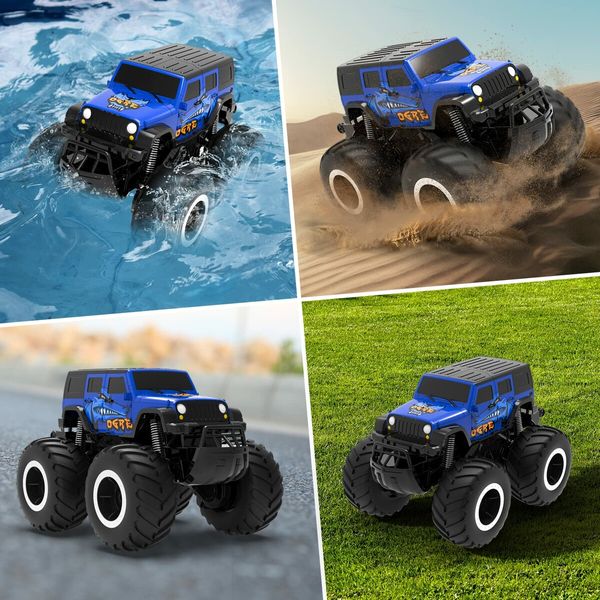 SUV Toys RC Car Truck Toys Remote Control Cars Body Waterproofing Suitable for All Terrain 4WD Off-Road Car Gifts Presents for Boys/Girls Ages 6+