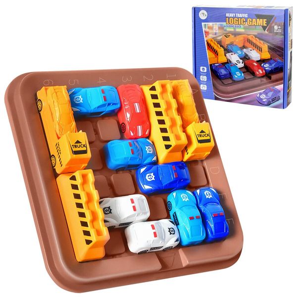 Board Games Logic Brain Car Heavy Traffic Game Smart Math Travel Game Card Puzzle Game Toys for Kids 5 and Up