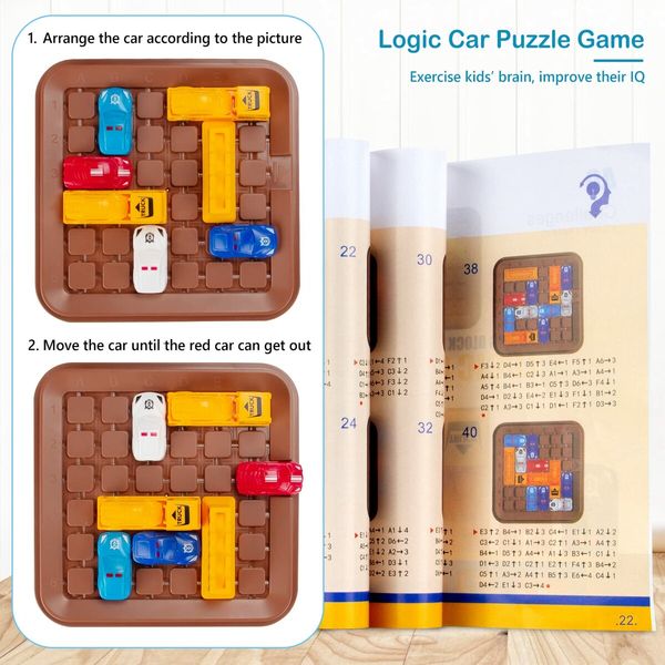 Board Games Logic Brain Car Heavy Traffic Game Smart Math Travel Game Card Puzzle Game Toys for Kids 5 and Up