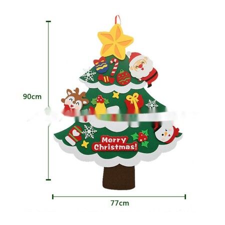 70*90cm NON WOVEN Christmas Tree  DIY Kids Christmas Craft Kit Christmas Tree 21 Pieces Removable Kids Christmas Tree Ornaments gifts