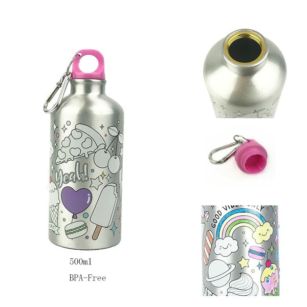 2in1 Color DIY Stainless Steel Water Bottle Backpack Decorate Your Own for Girls boys 8 Markers Birthday Christmas Gift for Kids Children Age 6+