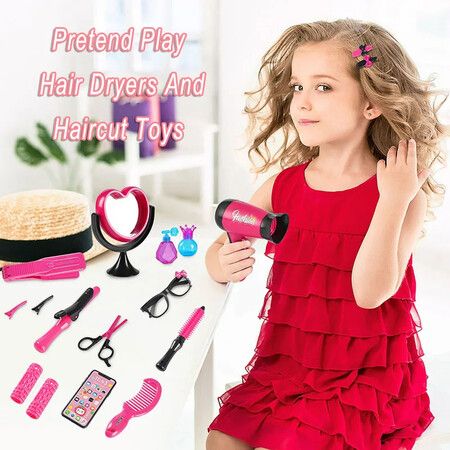 Kids Toys Beauty Set Toys Girls Beauty Pretend Play Toys with Cosmetic Bag Accessories Toys Set Educational Learning Toys