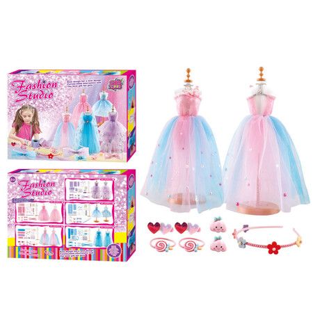 Fashion Design Kit,Fashion Creation Kit for Girls,DIY Craft Kits,Handmade Set with Fabric,Mannequin Birthday Gift Idea for Girls 8+ Years