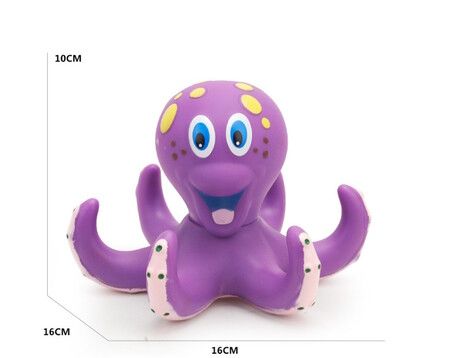 Floating Purple Octopus CRAB with 5 Hoopla Rings Interactive Bath Toy