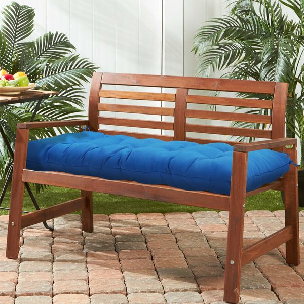 Garden Bench Patio SEAT PADS Chair Cushion Swing 3 Seater OUTDOOR 150x50x10CMBlue/Green