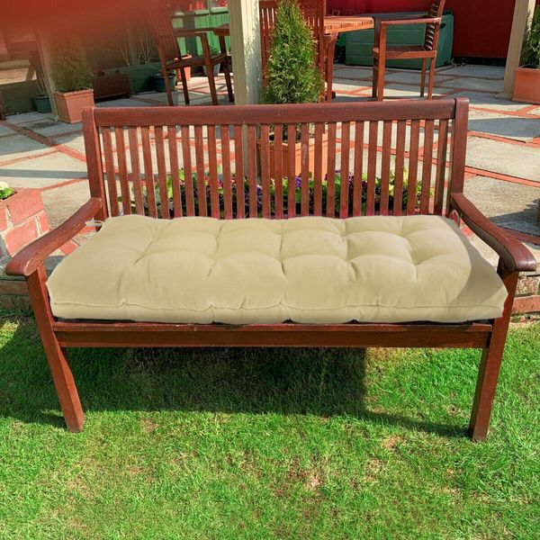 Garden Bench Patio SEAT PADS Chair Cushion Swing 3 Seater OUTDOOR 150x50x10CMBlue/Green