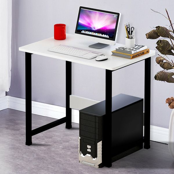 Wooden Computer Laptop Desk Modern Table Study Desk Office Furniture PC Workstation for Home Office Studying Living roomWhite