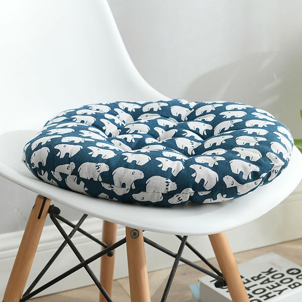 Nordic Print Round Cotton Chair Cushion Soft Pad Dining Home Office Patio GardenH.