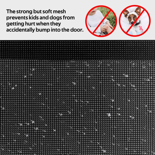 Retractable Baby Gate Pet Safety Dog Cat Fence Enclosure Safe Guard for Stairs Puppy Security Barrier Mesh Indoor Outdoor Fencing 254cm Black