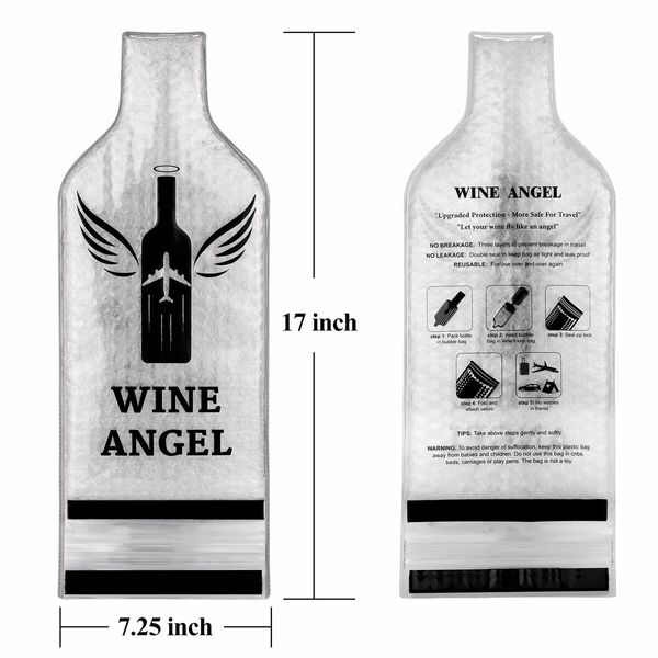 Reusable Wine Bags for Travel,Wine Protector Sleeve Case,Airplane Car Cruise TRIPLE Luggage Leak-proof Safety Impact Resist (8pack)